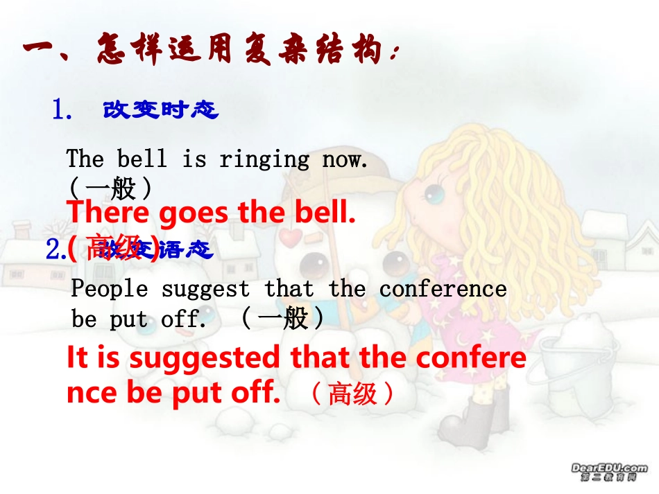 高三英语写作中如何使用复杂句型和高级词汇 人教版 课件_第3页
