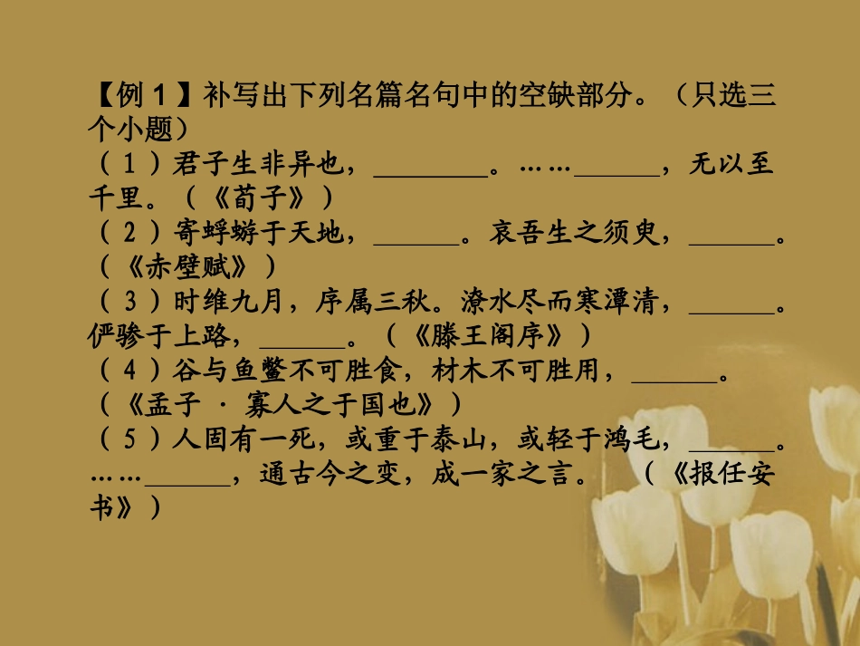 浙江省高考语文一轮总复习 第七章 名句名篇课件_第3页