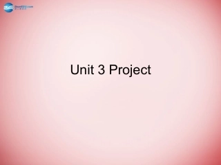 高一英语M1 U3 Project I课件 牛津译林版 课件