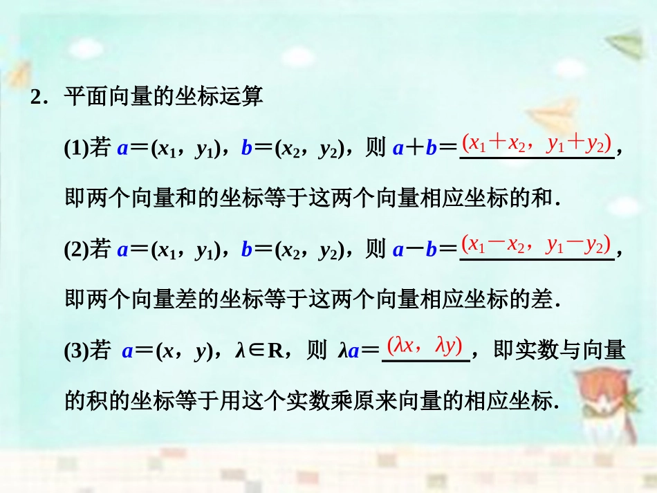 高中数学(第二辑)平面向量的正交分解及坐标表示、坐标运算课件_第3页