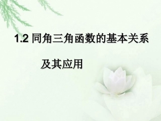 高一数学(同角三角函数基本关系及其应用)课件