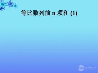 高中数学(等比数列前n项和)课件14 新人教A版必修5 课件
