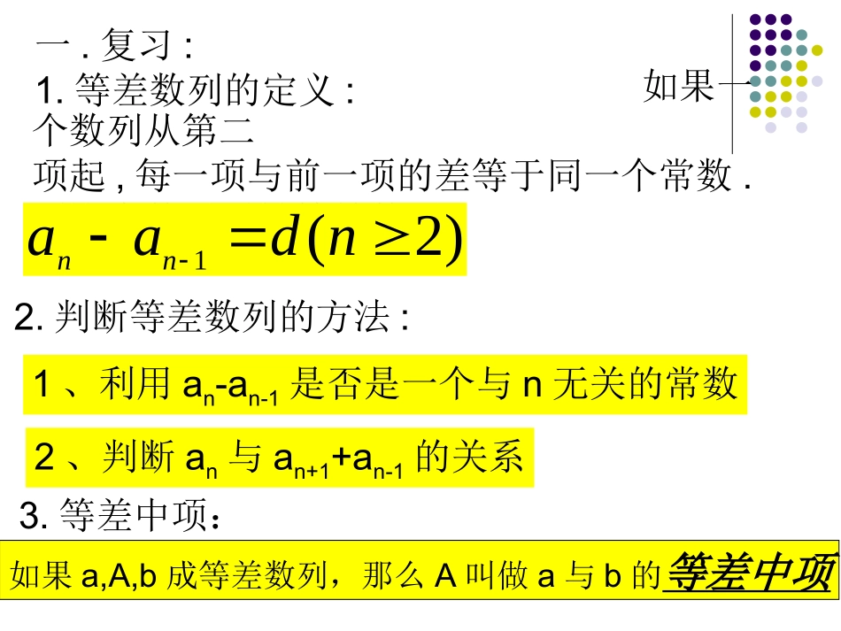 高一数学等差数列[原创]浙教版 课件_第1页