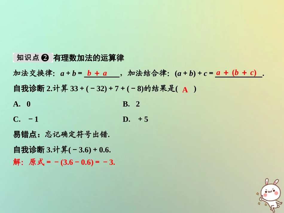 秋七年级数学上册 第2章 有理数 2.6 有理数的加法课件 (新版)华东师大版 课件_第3页