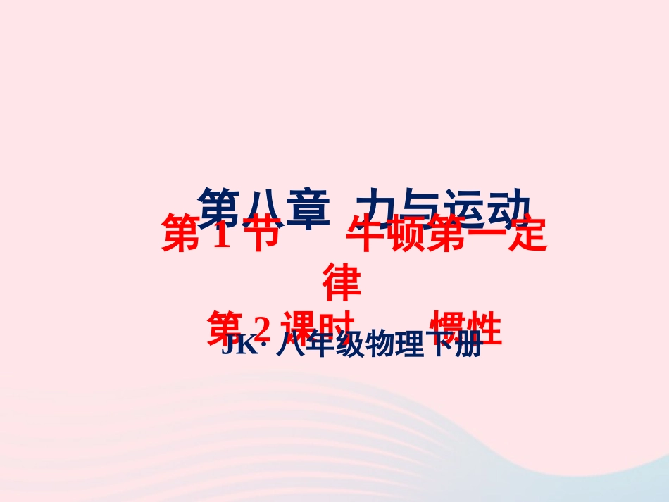 春八年级物理下册 8.1惯性(第2课时)课件2 (新版)教科版 课件_第1页