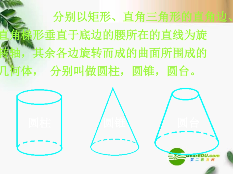 高三数学 圆柱、圆锥、圆台2课件 新人教A版必修1 课件_第2页
