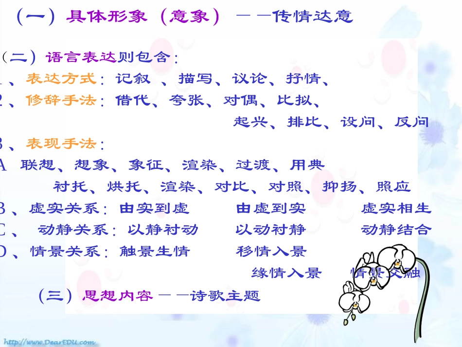 诗歌鉴赏复习 人教版古诗词 诗歌鉴赏课件[整理五套] 人教版古诗词 诗歌鉴赏课件[整理五套]_第3页