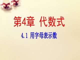 课时集训七年级数学上册 4.1 用字母表示数课件 (新版)浙教版 课件