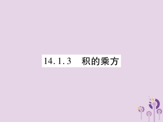 秋八年级数学上册 14(整式的乘法与因式分解)14.1 整式的乘法 14.1.3 积的乘方习题课件 (新版)新人教版 课件