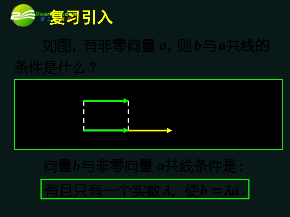 高中数学 23平面向量的基本定理及坐标表示(一)课件 新人教A版必修4 课件_第3页