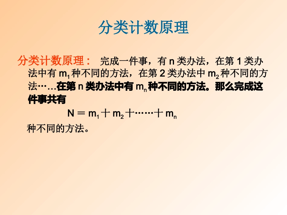 浙江省瑞安四中高二数学分类计数原理课件_第2页