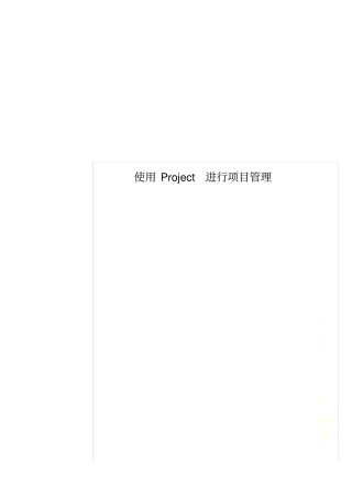 使用Project进行项目管理