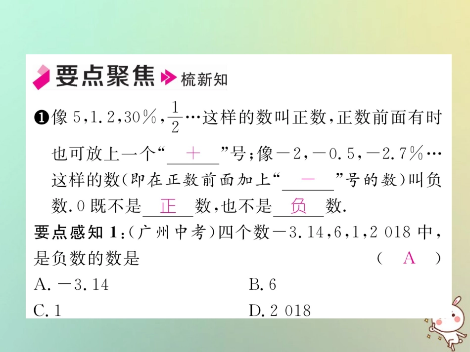 秋七年级数学上册 第2章 有理数 2.1 有理数 2.1.1 正数和负数习题课件 (新版)华东师大版 课件_第2页