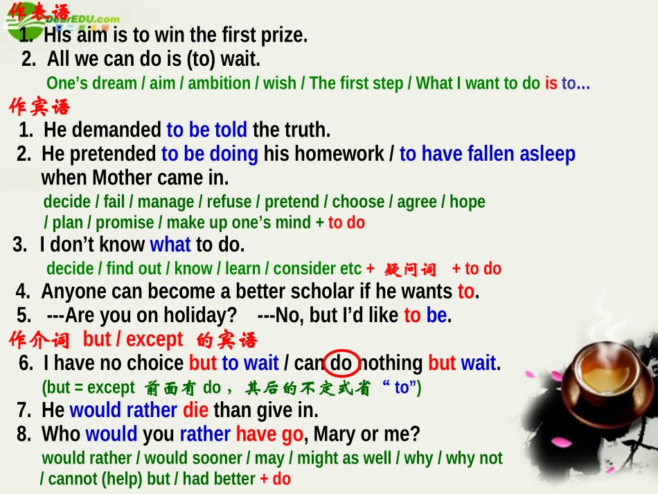 高一英语 非谓语动词及其用法课件 新人教版必修1 课件_第3页