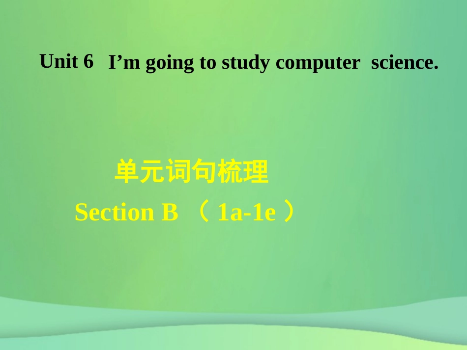 秋八年级英语上册 Unit 6 I m going to study computer science词句梳理Section B(1a 1e)课件 (新版)人教新目标版 课件_第1页