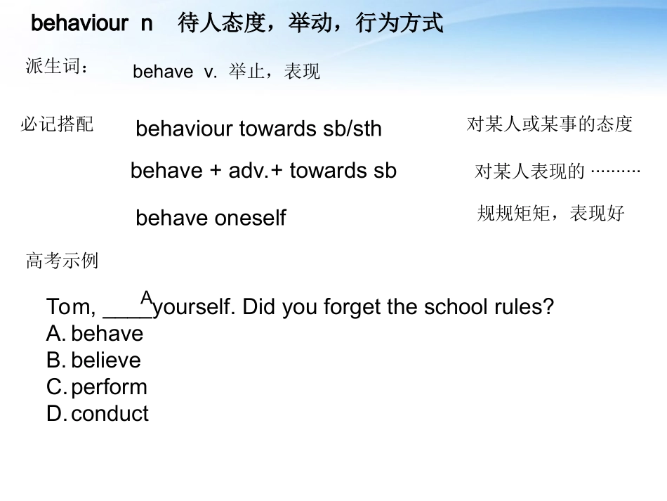 高中英语 Module1 My First Day at Senior High 词汇词组用法讲练课件 外研版必修1 课件_第2页