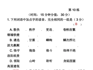 高三语文高考冲刺第10练课件新人教版 课件