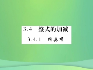 秋七年级数学上册 第3章 整式的加减 3.4.1 同类项课件 (新版)华东师大版 课件