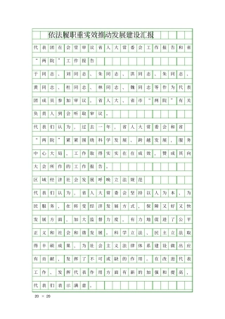 依法履职重实效推动发展建设汇报精品工作报告