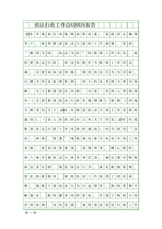 依法行政工作总结情况报告精品工作报告