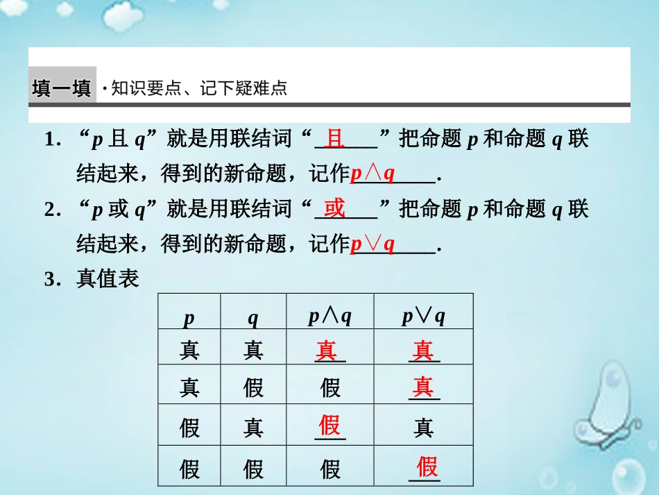 高中数学 且(and)、或(or)优质课件(选修2 1) 课件_第2页