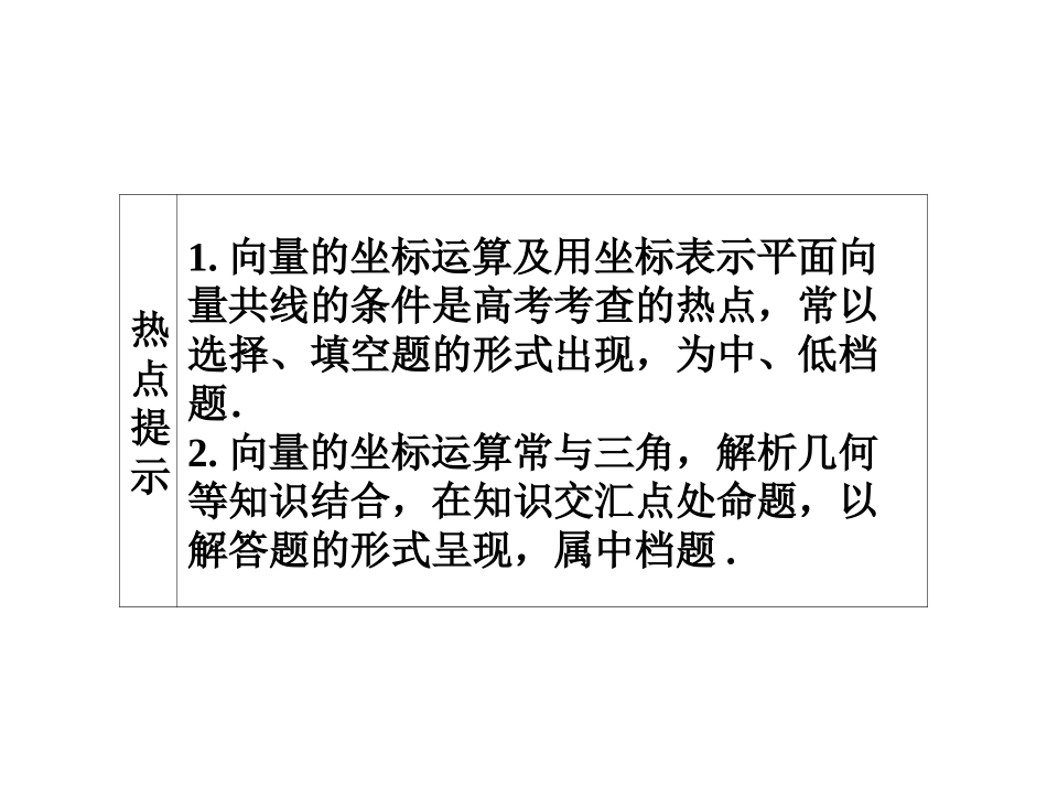 高三数学一轮 第五章 第二节 平面向量基本定理及坐标表示课件 理  课件_第3页