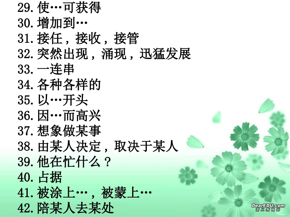 江苏地区高二英语模块7Unit1词组课件_第3页