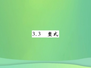 秋七年级数学上册 第三章 整式及其加减 3.3 整式练习课件 (新版)北师大版 课件