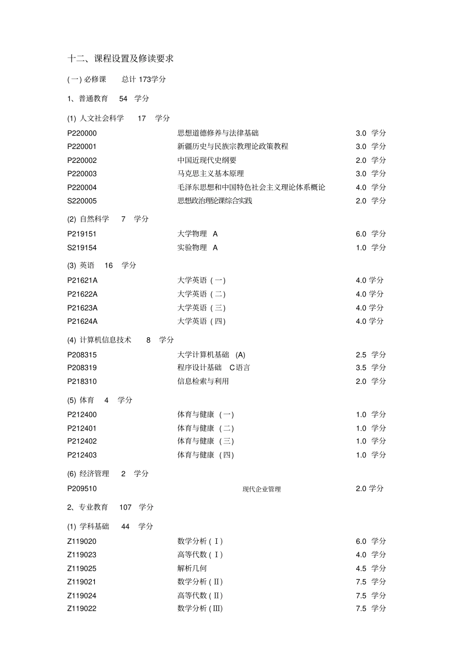 信息与计算科学专业本科培养方案_第3页