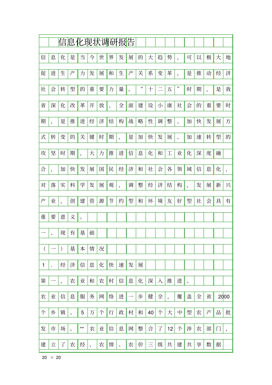 信息化现状调研报告精品工作报告_第1页