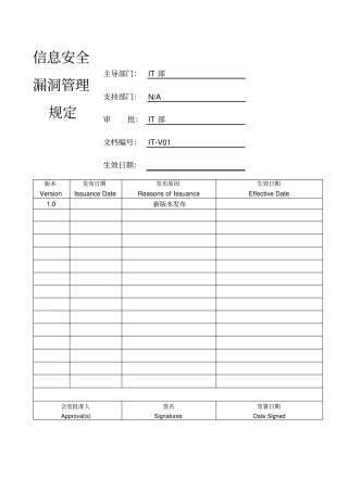 信息安全漏洞管理流程