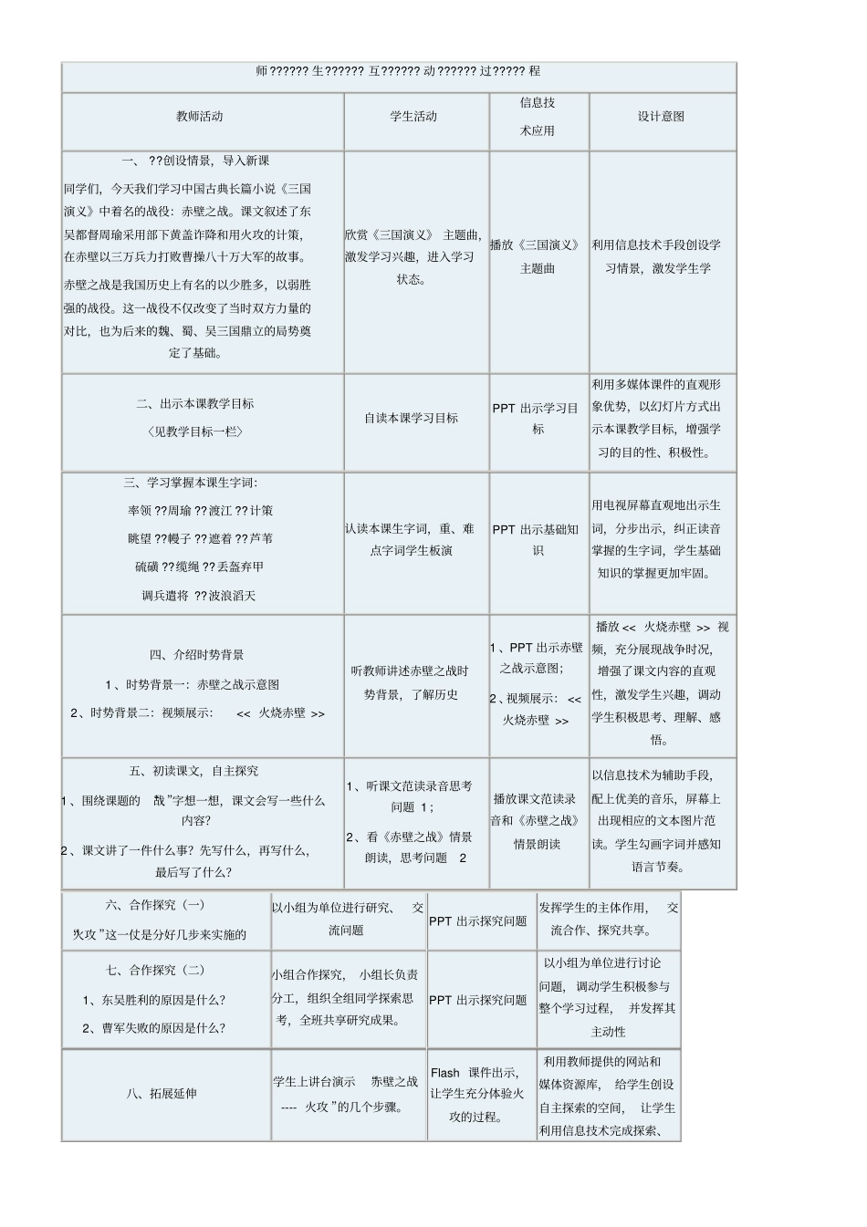 信息技术与语文学科教学指导融合课例赤壁之战_第2页