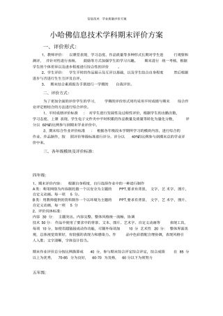 信息技术学业质量评价方案