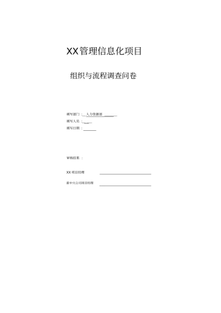 信息系统调研模板