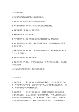 信用证操作流程汇总