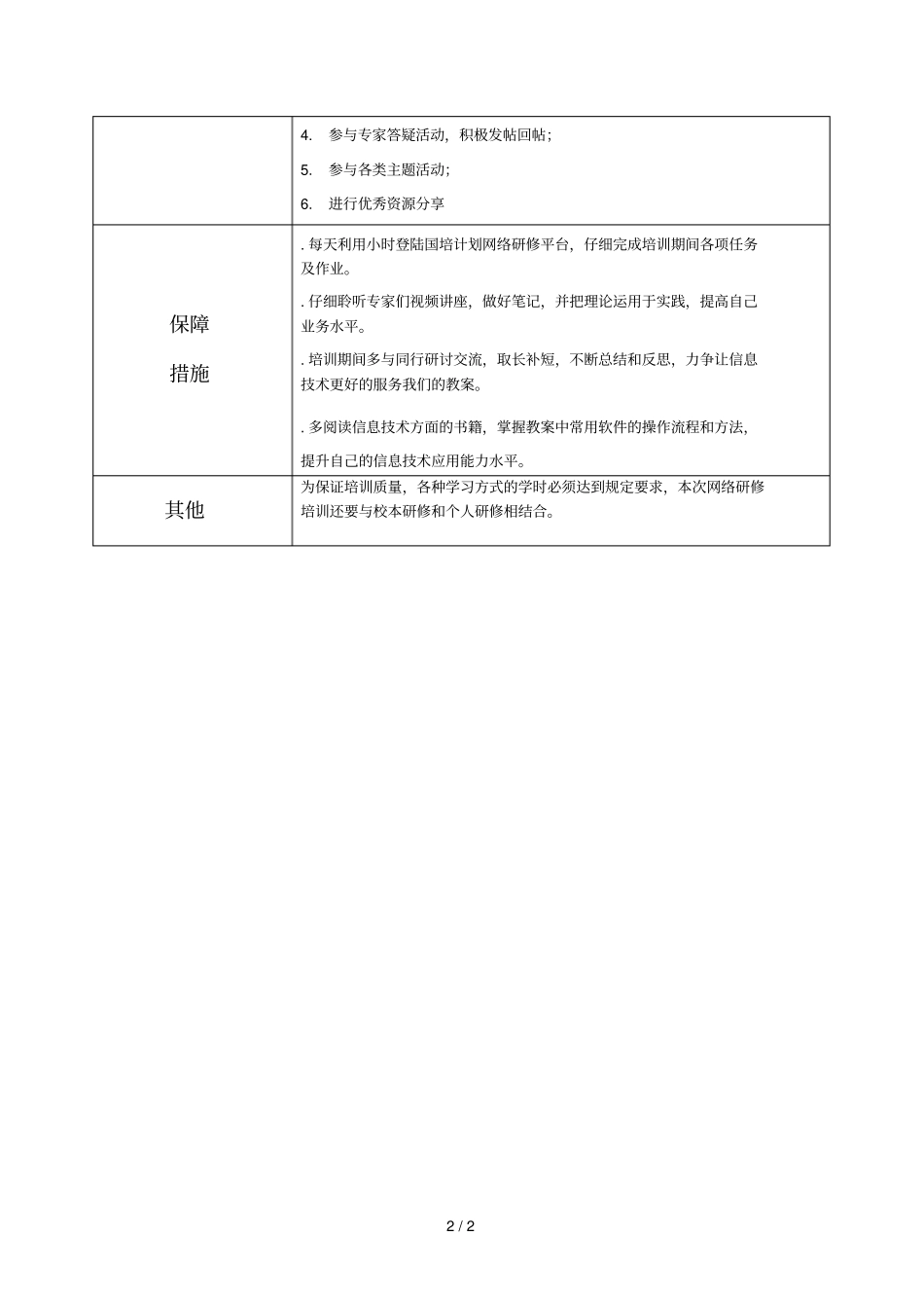 信阳高中语文3班研修计划_第2页