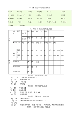 修改好的最全英语48个音标的快速记忆法