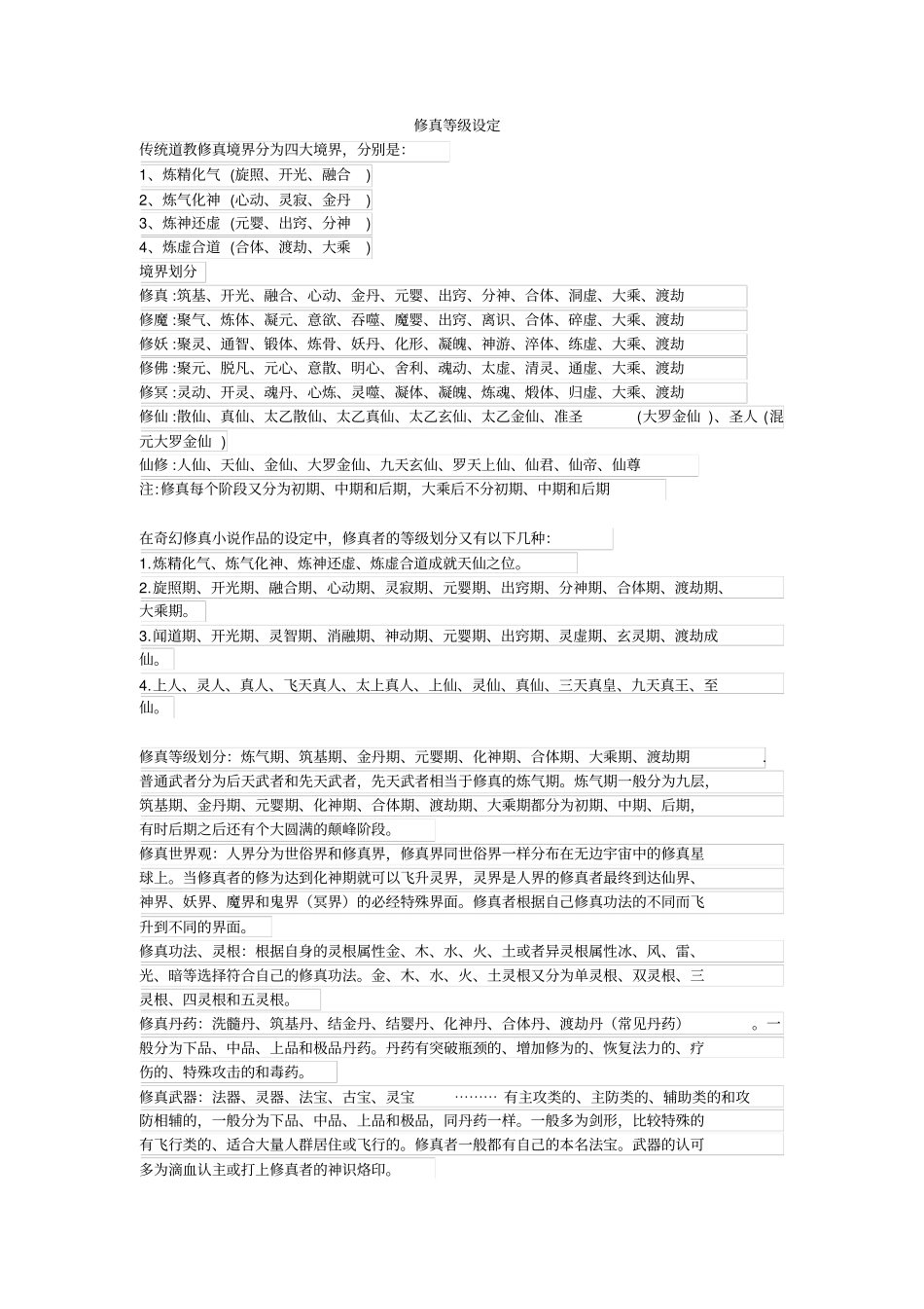 修真等级设定_第1页