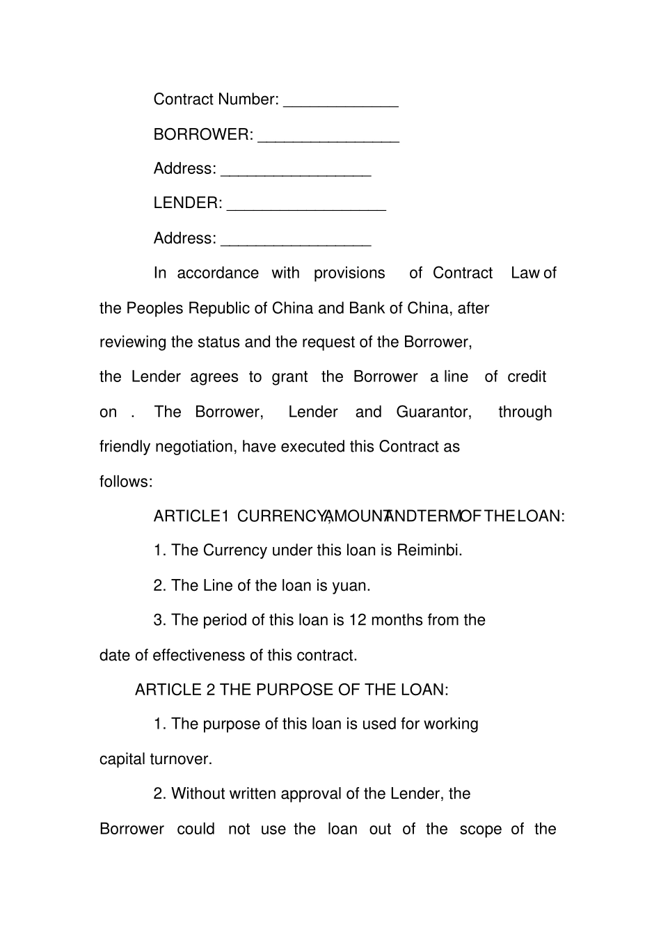 借款合同,英文_第3页