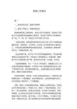 借调工作报告