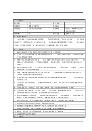 值机室主任职位描述—D