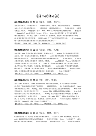 假面骑士ooo分集剧情