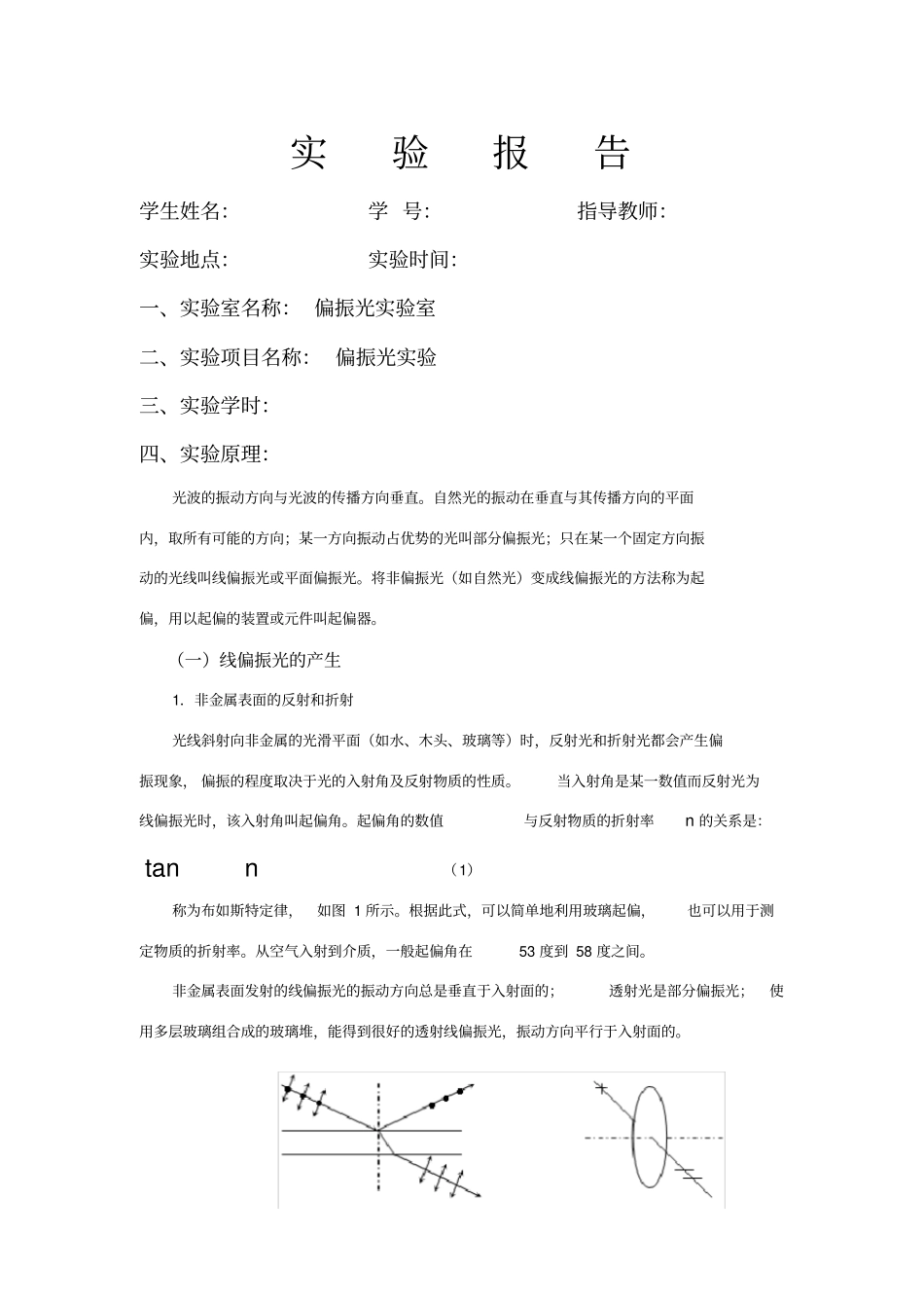 偏振光试验报告_第1页