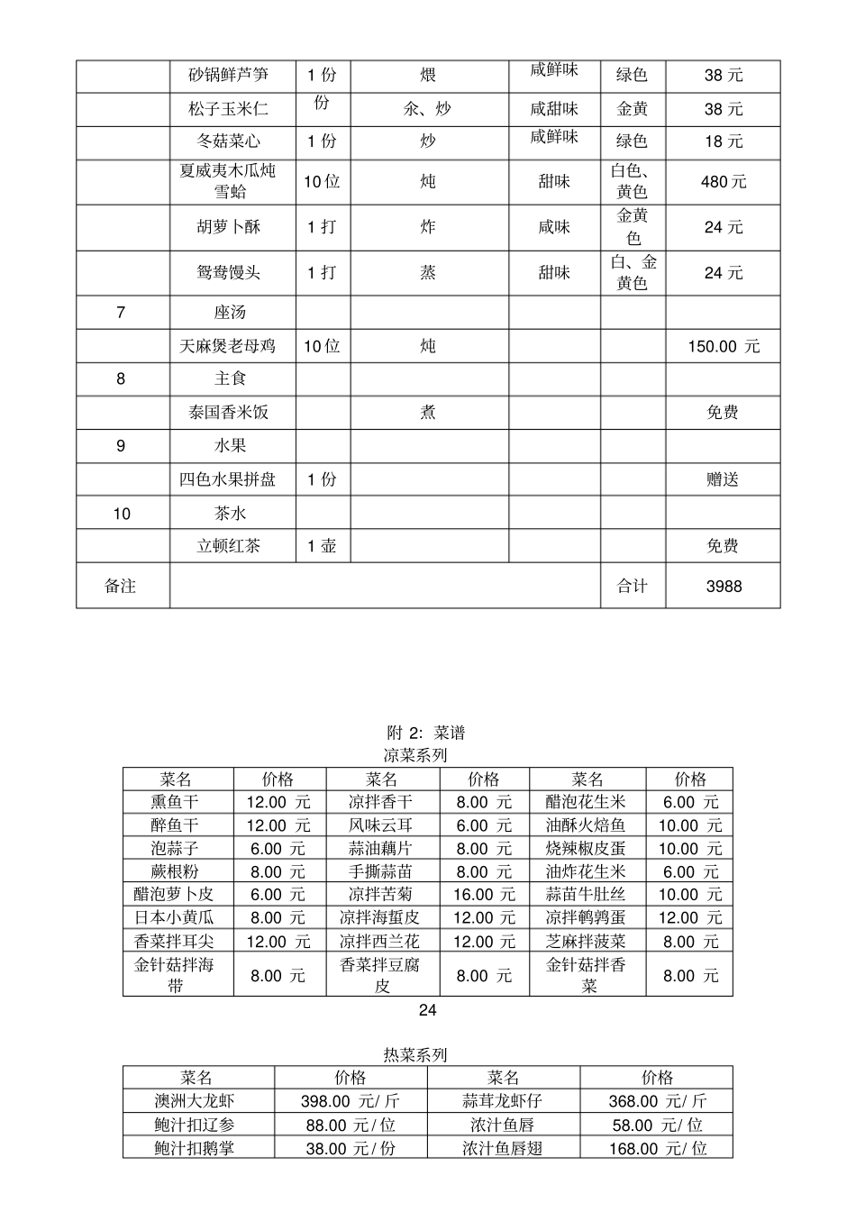 做好的中式宴会菜单_第2页