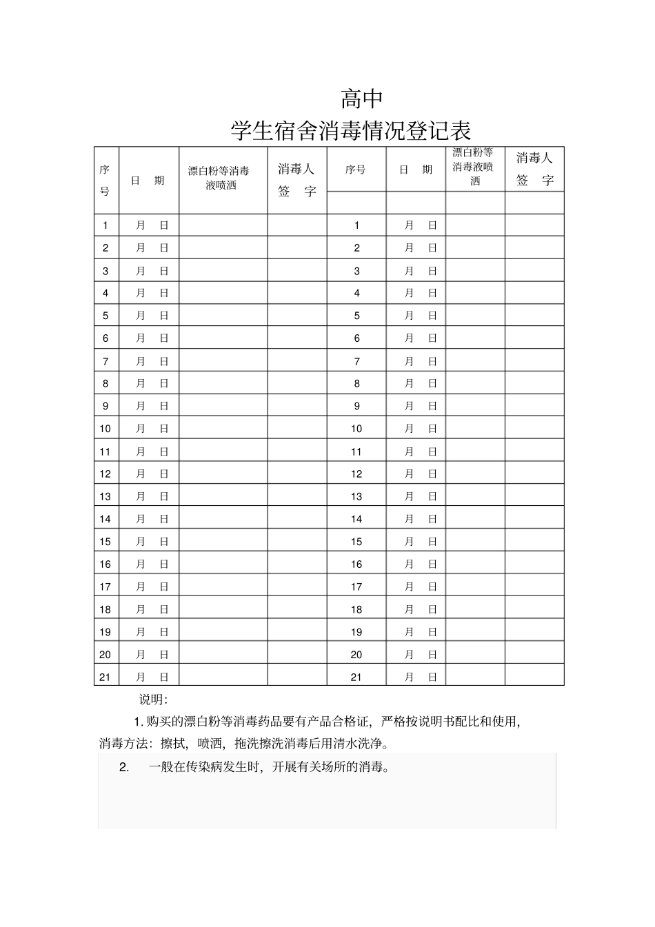 健康促进学校验收学生晨检记录表参考样表_第3页