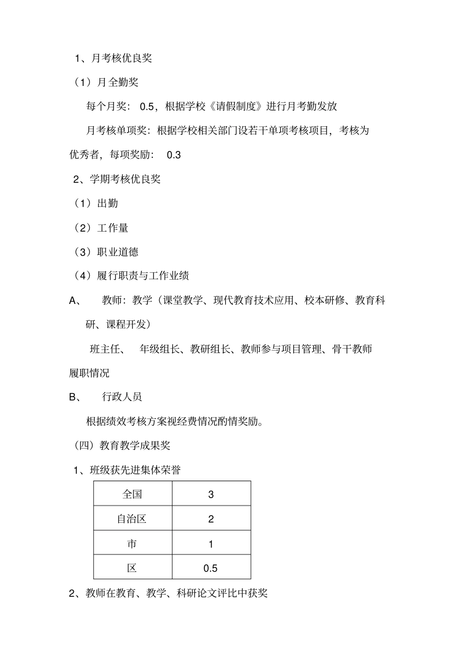 健康奖励性绩效工资分配方案_第3页