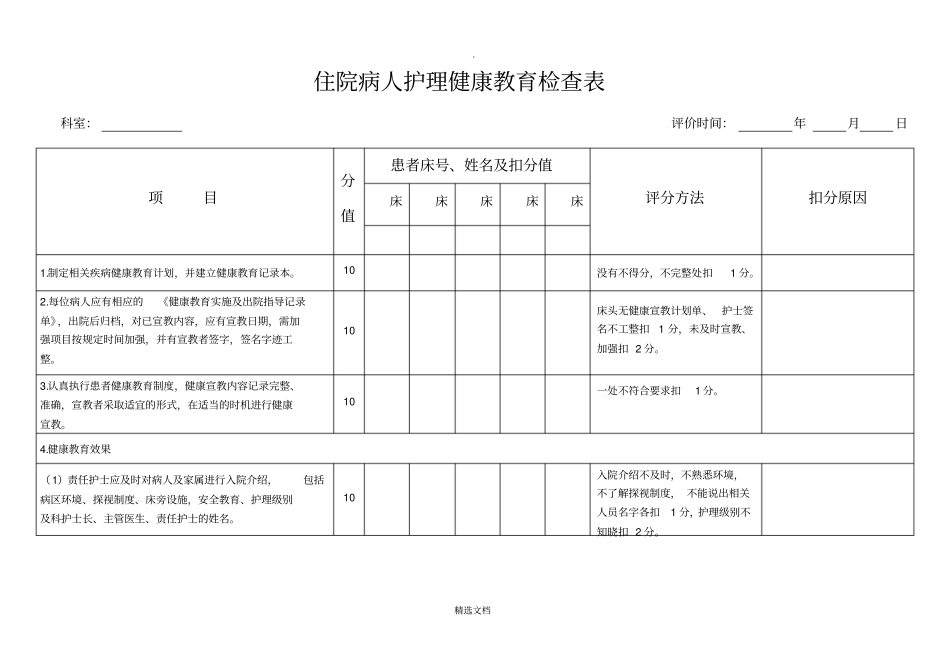健康教育检查表_第1页