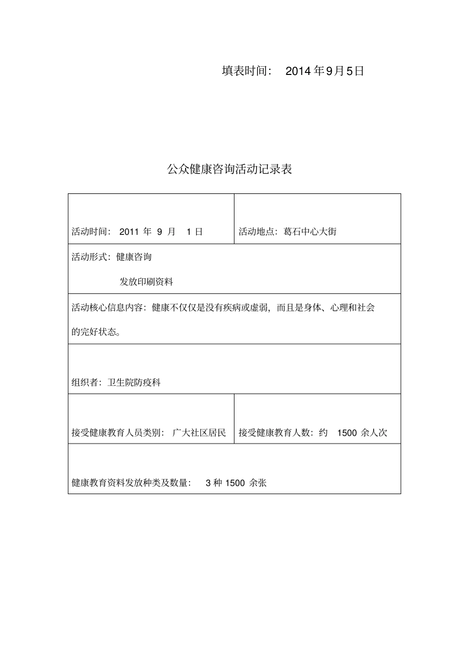 健康教育活动宣传记录表_第2页