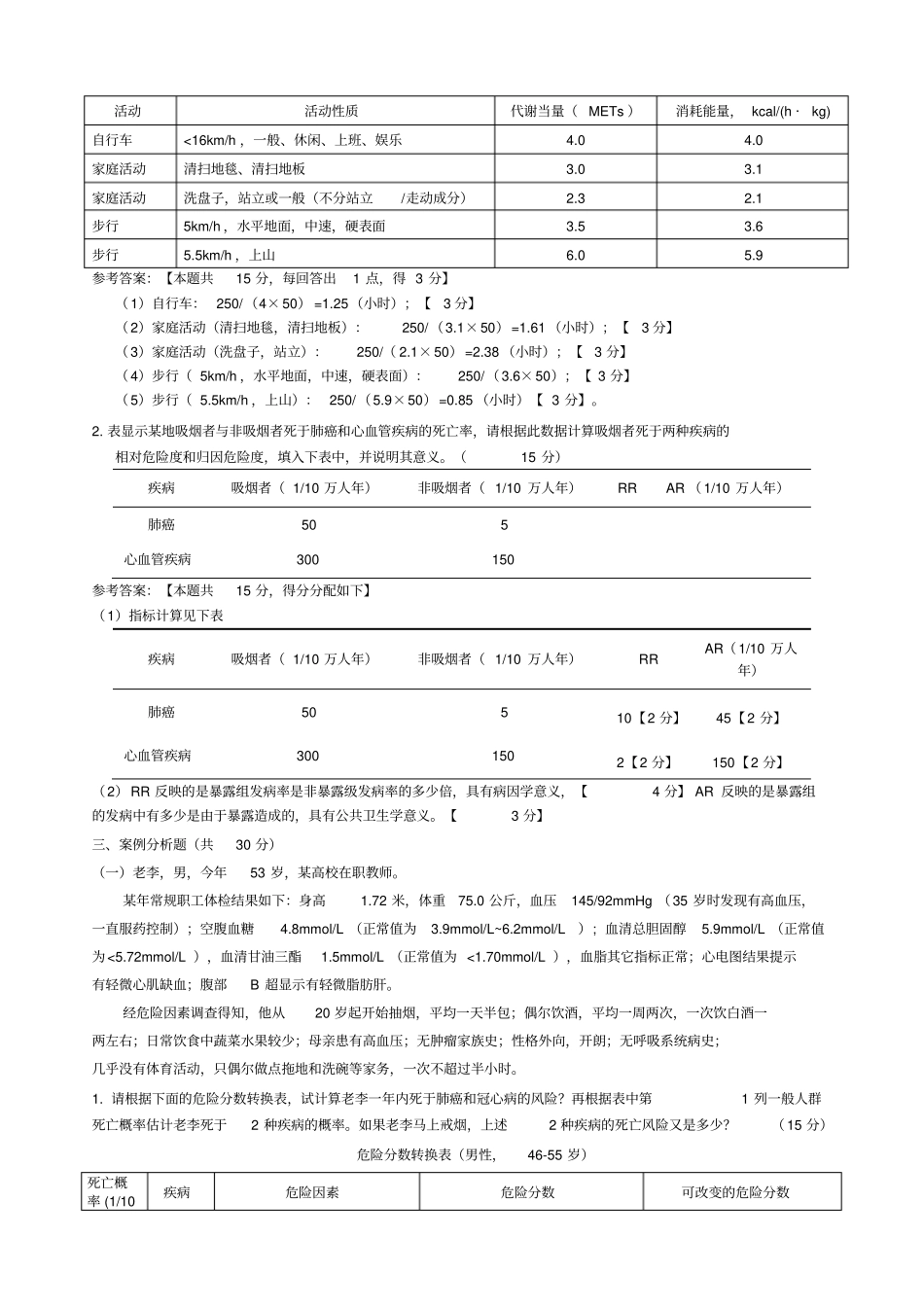 健康管理师操作技能A参考答案_第2页