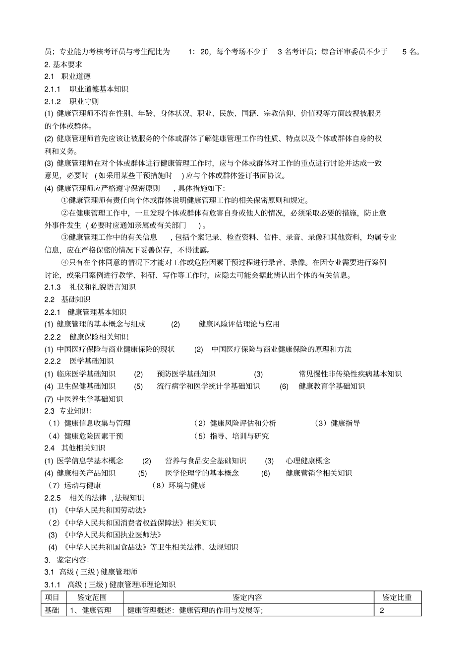 健康管理师考核大纲_第2页